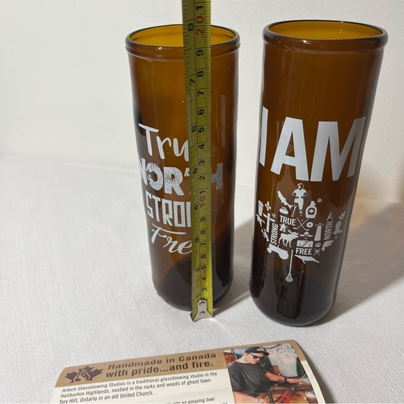 True North Strong Free Glass Set - made from recycled beer bottles. Great gift! - Picture 8 of 9